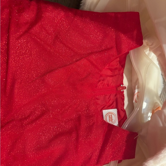 Wonder Nation Red Dress with White Faux Fur Cape - Picture 3 of 3